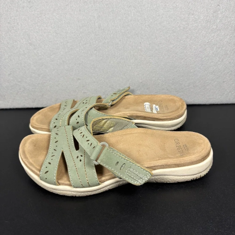 Earth Origins Sandra Womens Sandals Size 7.5  Green Strappy Comfort Casual Shoes